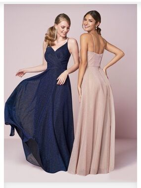 NWT Christina Wu Evening Gown Bridesmaid Formal Dress Rose Gold #22950 Sz 18